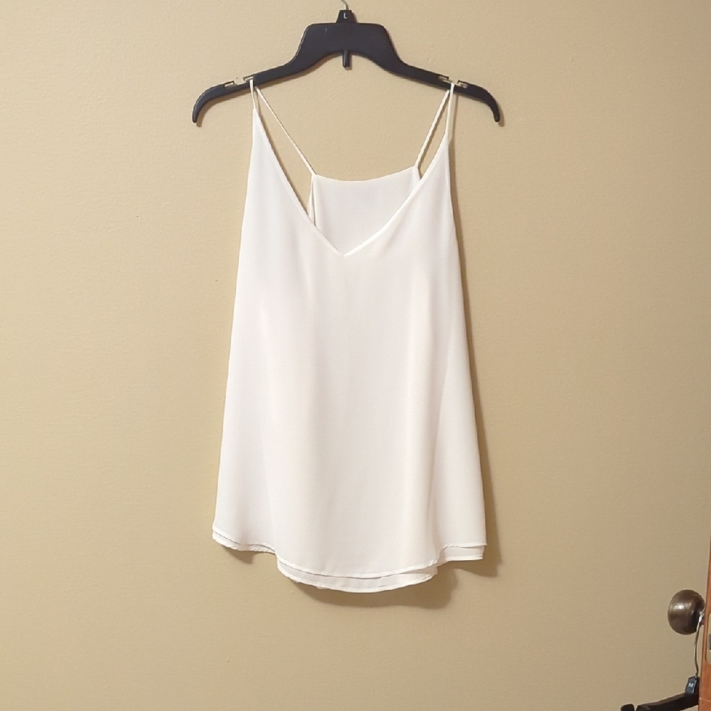 LOFT White Backless Sleeveless Camisole